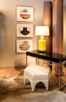 Staged Vignette - Columns, Desk and Lamp