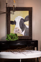 Staged Vignette - Cow Painting and Desk