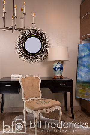 Staged Vignette - Desk, Chair and Mirror
